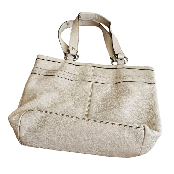 Y2k Vintage Coach White Leather Penelope Shoulder Tote Bag F14683 - Picture 3 of 8